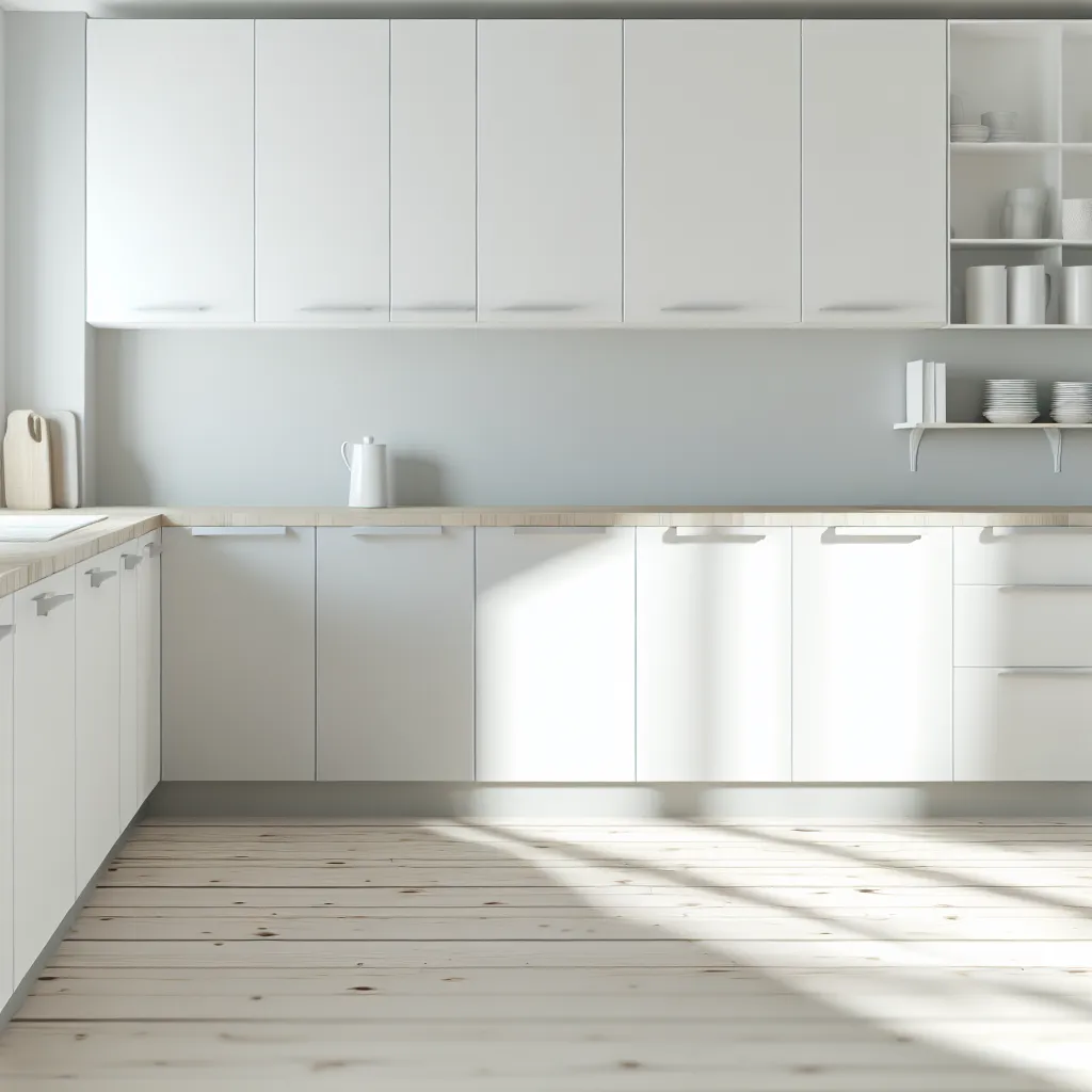 Minimalist Scandinavian kitchen with natural daylight