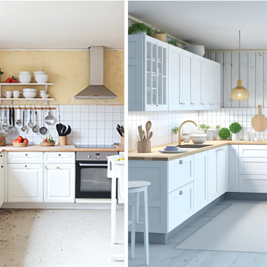 Before and after kitchen